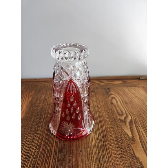 Vintage German Ruby Red Lead Crystal Anna Hutte Bleikristall 6" Vase - Picture 3 of 3